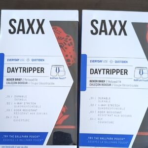 Saxx Daytripper Boxer Briefs - Black and Red